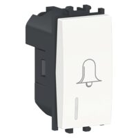 Intrerupator cu revenire Alb, indicator luminos, simbol sonerie, 1 modul, 1P, EASY STYL Schneider Electric, LMR1490001