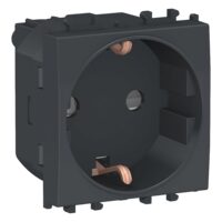 Priza standard German Neagra, 2 module, 2P+E, 16A, EASY STYL Schneider Electric, LMR5210003