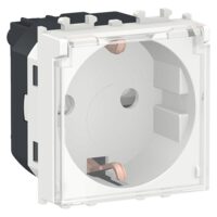 Priza standard German Alba, cu capac, 2 module, 2P+E, 16A, EASY STYL Schneider Electric, LMR5310001