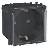 Priza standard German Neagra, cu capac, 2 module, 2P+E, 16A, EASY STYL Schneider Electric, LMR5310003
