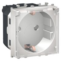 Priza standard German Argintie, cu capac, 2 module, 2P+E, 16A, EASY STYL Schneider Electric, LMR5310004