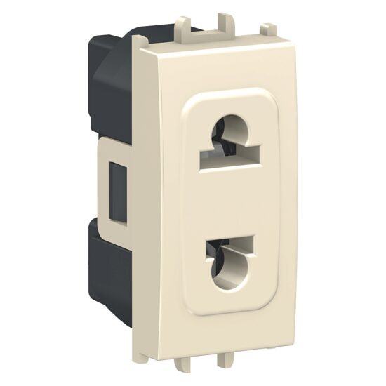 Priza standard Euroamerican Crem, 1 modul, 2P, 16A, EASY STYL Schneider Electric, LMR5510002