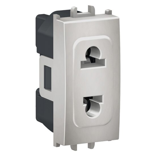 Priza standard Euroamerican Argintie, 1 modul, 2P, 16A, EASY STYL Schneider Electric, LMR5510004