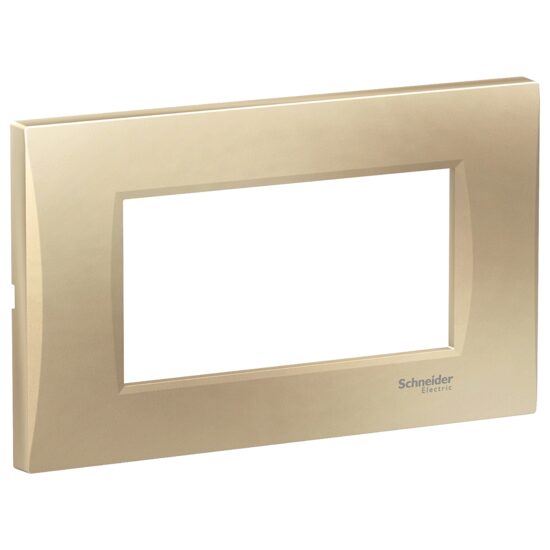 Rama ornamentala curbata Bej Metalizat, 4 module, EASY STYL Schneider Electric, LMR7364007