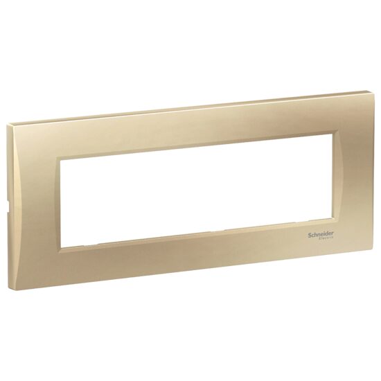 Rama ornamentala curbata Bej Metalizat, 7 module, EASY STYL Schneider Electric, LMR7367007