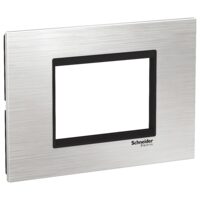 Rama ornamentala inox Argintiu/Negru, 3 module, EASY STYL Schneider Electric, LMR7663035