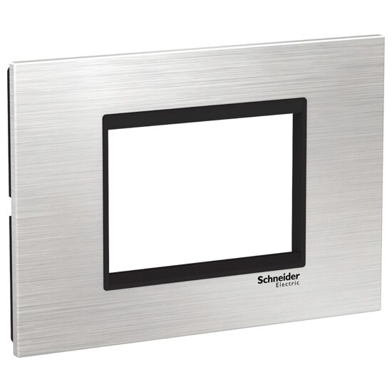 Rama ornamentala inox Argintiu/Negru, 3 module, EASY STYL Schneider Electric, LMR7663035