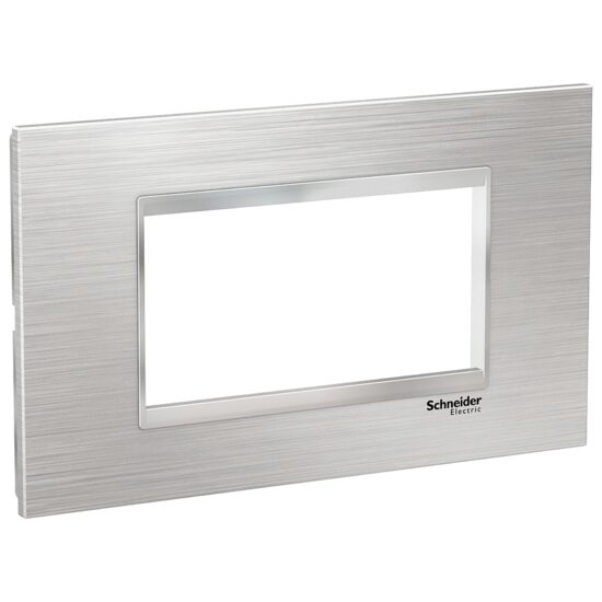 Rama ornamentala inox Argintiu/Crom, 4 module, EASY STYL Schneider Electric, LMR7664038