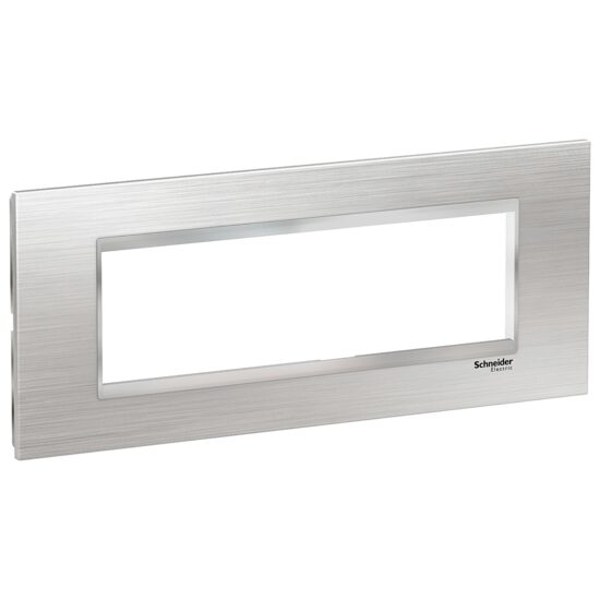 Rama ornamentala inox Argintiu/Crom, 7 module, EASY STYL Schneider Electric, LMR7667038