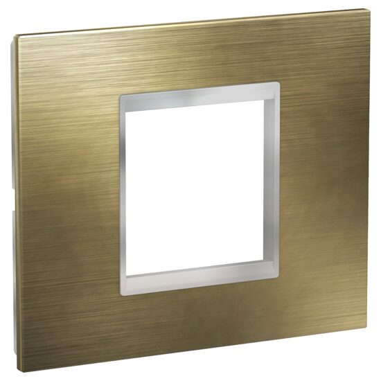 Rama ornamentala inox Bronz/Crom, 2 module, EASY STYL Schneider Electric, LMR7722038