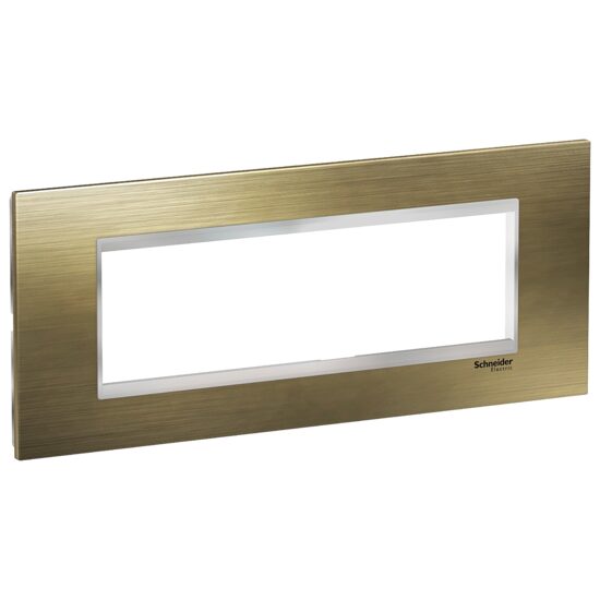 Rama ornamentala inox Bronz/Crom, 7 module, EASY STYL Schneider Electric, LMR7727038