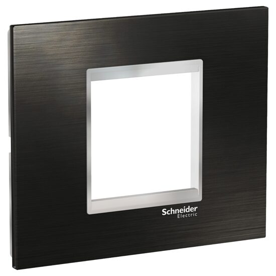 Rama ornamentala inox Negru/Crom, 2 module, EASY STYL Schneider Electric, LMR7732038