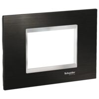 Rama ornamentala inox Negru/Crom, 3 module, EASY STYL Schneider Electric, LMR7733038