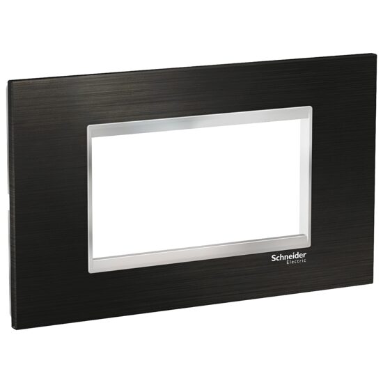 Rama ornamentala inox Negru/Crom, 4 module, EASY STYL Schneider Electric, LMR7734038