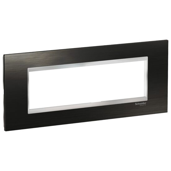 Rama ornamentala inox Negru/Crom, 7 module, EASY STYL Schneider Electric, LMR7737038