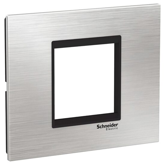 Rama ornamentala inox Argintiu/Negru, 2 module, EASY STYL Schneider Electric, LMR7762031