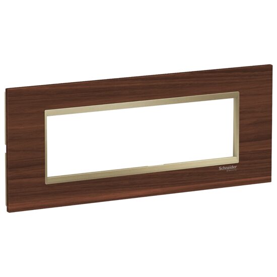 Rama ornamentala lemn Alun/Bej Metalic , 7 module, EASY STYL Schneider Electric, LMR7827039