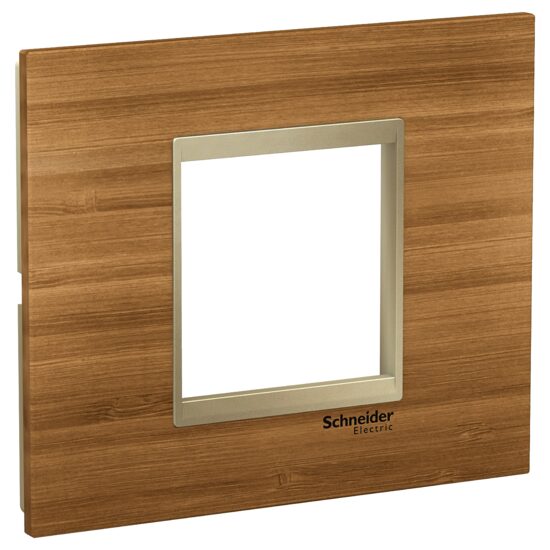 Rama ornamentala lemn Bambus/Bej Metalic , 2 module, EASY STYL Schneider Electric, LMR7832039