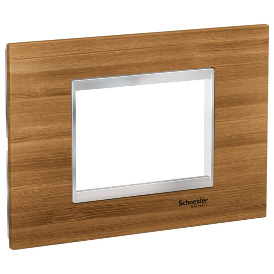 Rama ornamentala lemn Bambus/Crom , 3 module, EASY STYL Schneider Electric, LMR7833038