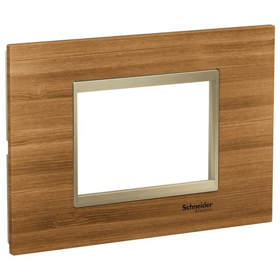 Rama ornamentala lemn Bambus/Bej Metalic , 3 module, EASY STYL Schneider Electric, LMR7833039