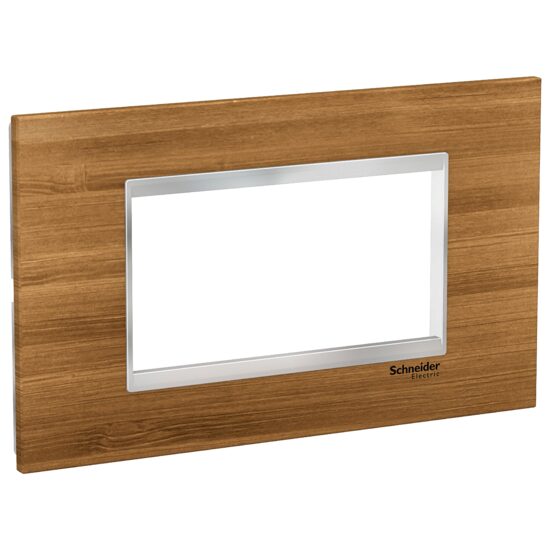 Rama ornamentala lemn Bambus/Crom , 4 module, EASY STYL Schneider Electric, LMR7834038
