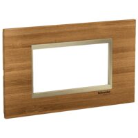 Rama ornamentala lemn Bambus/Bej Metalic , 4 module, EASY STYL Schneider Electric, LMR7834039