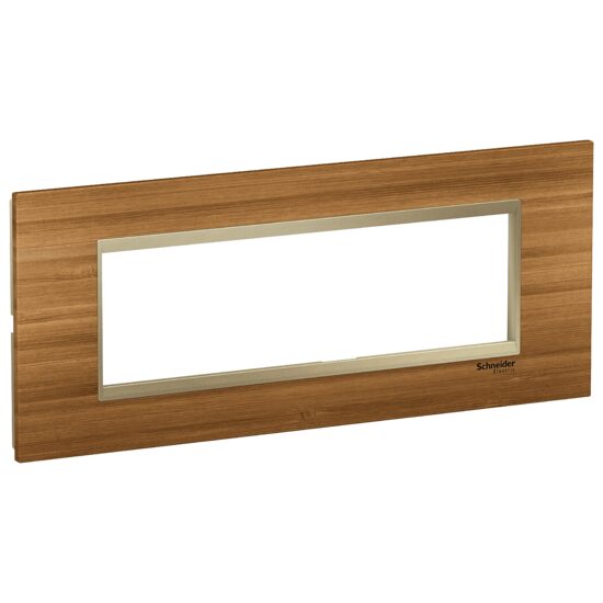 Rama ornamentala lemn Bambus/Bej Metalic , 7 module, EASY STYL Schneider Electric, LMR7837039