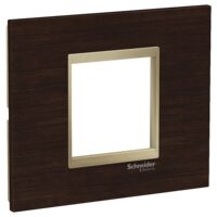 Rama ornamentala lemn Wenge/Bej Metalic , 2 module, EASY STYL Schneider Electric, LMR7842039