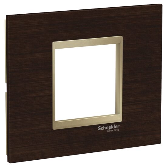 Rama ornamentala lemn Wenge/Bej Metalic , 2 module, EASY STYL Schneider Electric, LMR7842039