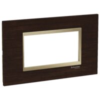 Rama ornamentala lemn Wenge/Bej Metalic , 4 module, EASY STYL Schneider Electric, LMR7844039