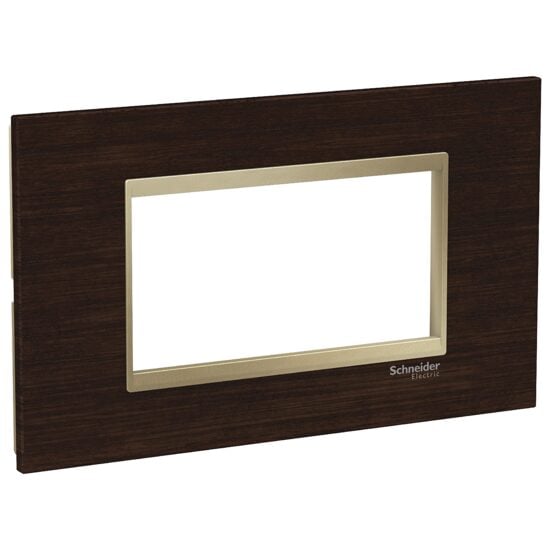 Rama ornamentala lemn Wenge/Bej Metalic , 4 module, EASY STYL Schneider Electric, LMR7844039