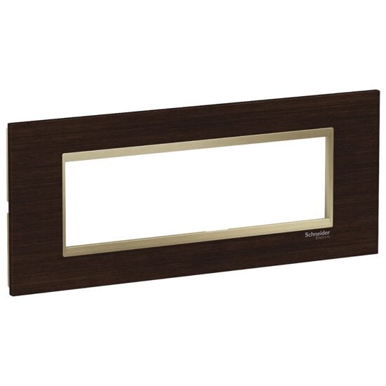 Rama ornamentala lemn Wenge/Bej Metalic , 7 module, EASY STYL Schneider Electric, LMR7847039