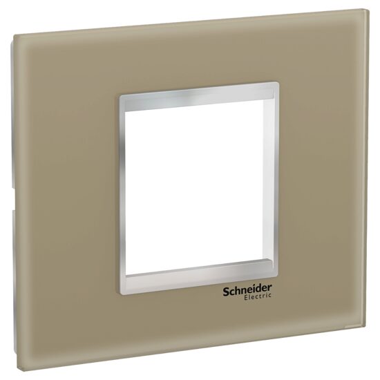 Rama ornamentala sticla Maro deschis/Crom, 2 module, EASY STYL Schneider Electric, LMR7922038