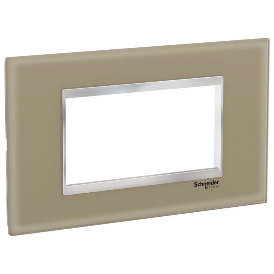 Rama ornamentala sticla Maro deschis/Crom, 4 module, EASY STYL Schneider Electric, LMR7924038