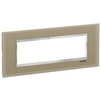 Rama ornamentala sticla Maro deschis/Crom, 7 module, EASY STYL Schneider Electric, LMR7927038