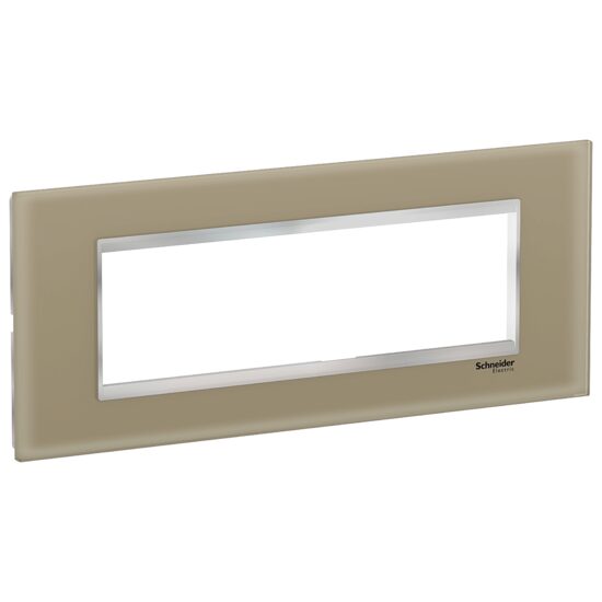 Rama ornamentala sticla Maro deschis/Crom, 7 module, EASY STYL Schneider Electric, LMR7927038