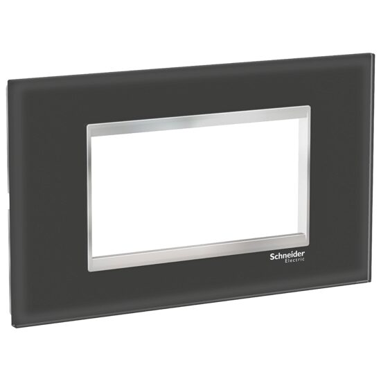 Rama ornamentala sticla Negru/Crom, 4 module, EASY STYL Schneider Electric, LMR7934038
