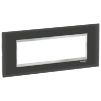 Rama ornamentala sticla Negru/Crom, 7 module, EASY STYL Schneider Electric, LMR7937038