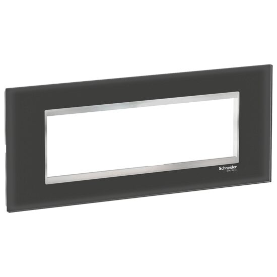 Rama ornamentala sticla Negru/Crom, 7 module, EASY STYL Schneider Electric, LMR7937038
