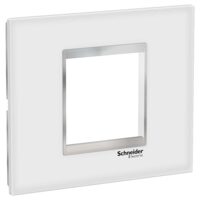 Rama ornamentala sticla Alb/Crom, 2 module, EASY STYL Schneider Electric, LMR7962038