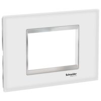 Rama ornamentala sticla Alb/Crom, 3 module, EASY STYL Schneider Electric, LMR7963038