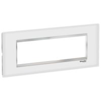 Rama ornamentala sticla Alb/Crom, 7 module, EASY STYL Schneider Electric, LMR7967038