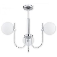 Candelabru modern cromat, abajururi din sticla, 3xE14/40W, Ape O2853 W3 CH, Lemir