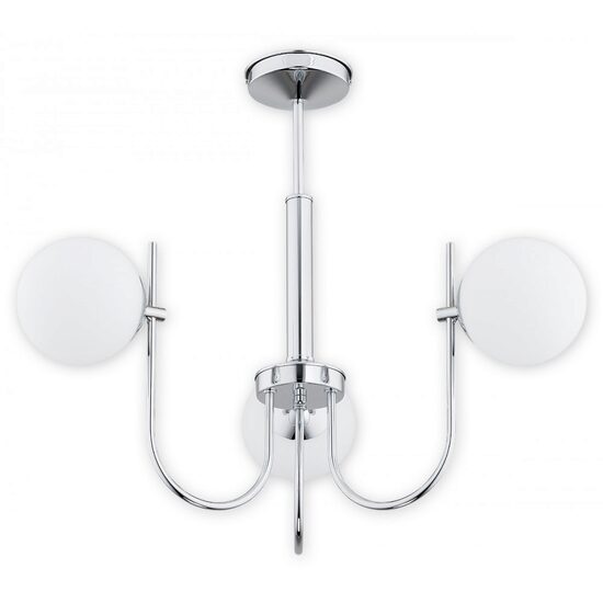 Candelabru modern cromat, abajururi din sticla, 3xE14/40W, Ape O2853 W3 CH, Lemir