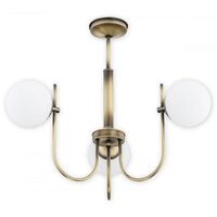 Candelabru modern, alama patinata, abajururi din sticla, 3xE14/40W, Ape O2853 W3 PAT, Lemir
