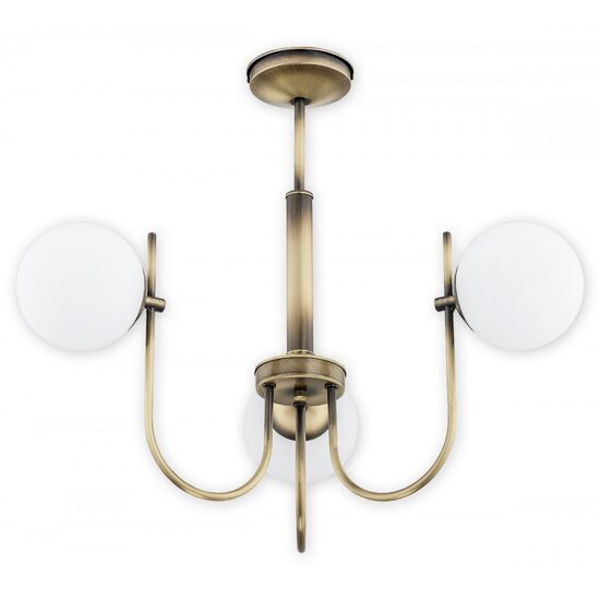 Candelabru modern, alama patinata, abajururi din sticla, 3xE14/40W, Ape O2853 W3 PAT, Lemir