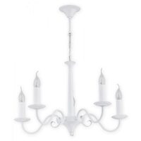 Candelabru modern, alb mat, 5xE14/60W, Asti O2895 W5 BIA, Lemir