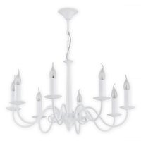 Candelabru Lemir modern finisat alb mat, cu 8 brate, 8xE14/60W, Asti O2898 W3 BIA