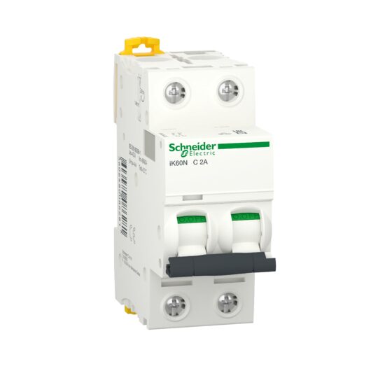 Siguranta automata IK60N, 2A, 2P, curba C, 6kA, Schneider Electric ACTI9 A9K24202