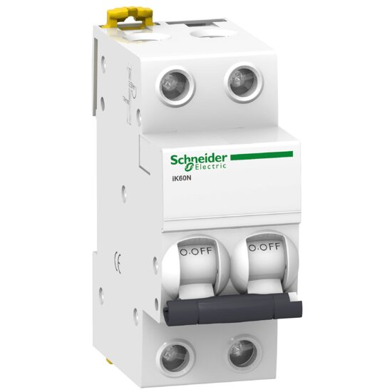 Siguranta automata IK60N, 6A, 2P, curba C, 6kA, Schneider Electric ACTI9 A9K24206